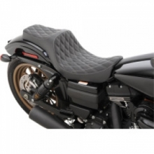 SEAT PREDATOR III DOUBLE DIAMOND BLACK/SILVER 06-17 FXD/ FXDWG, 12-16 FLD