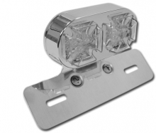 Maltese Cross Dual LED Tallight, Chrome