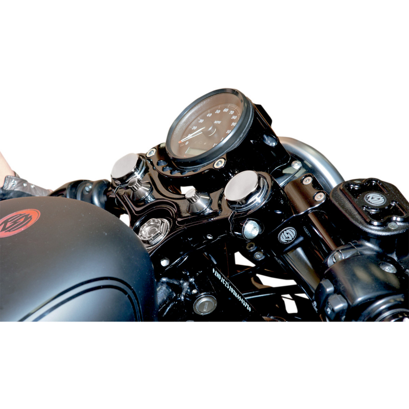 RSD GAUGE RE-LOCATOR MOUNT CAFE ANODIZED BLACK Sportster  ab 2007