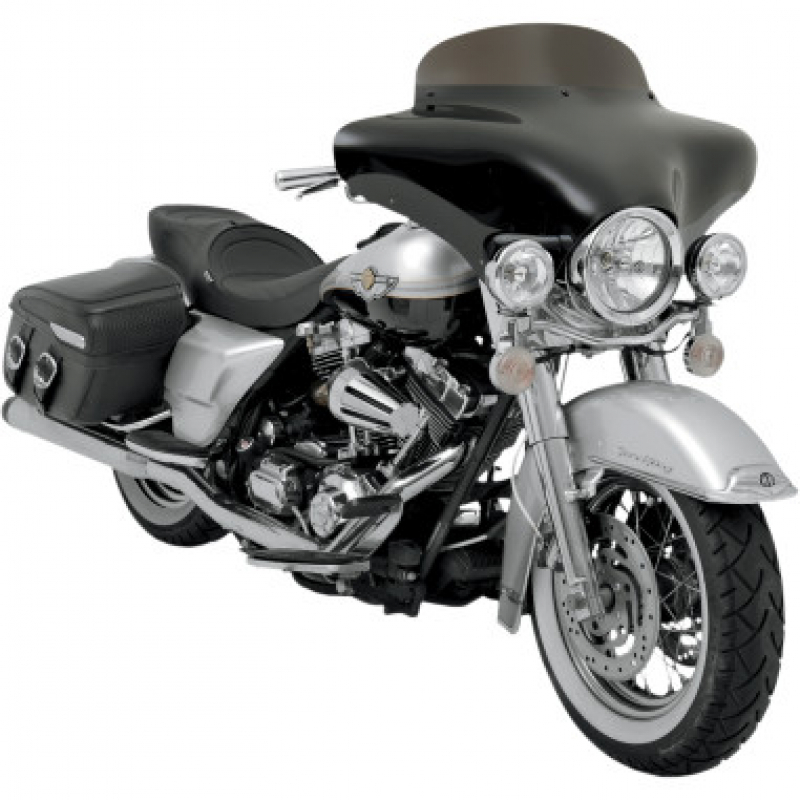 STANDARD WINDSHIELD 5" SOLID BLACK MEMPHIS SHADES BATWINGS