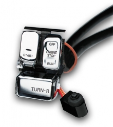 Handlebar Wire Harness Right Side, Chrome Swiches 96-06