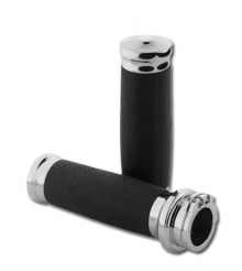 Tornado Billet Rubber Grips Chrome - 08-17 TBW Models