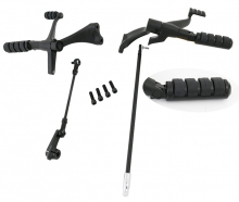 Schwarze Fußrastenanlage + 2" für Harley-Davidson Sportster Modelle 04-13 ersetzt 33397‑07A