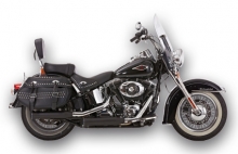 Falcon 2-2 slip on mufflers ABE black SOFTAIL FLSTC 06-/FXSTB 06-09/FXSTC 07-10