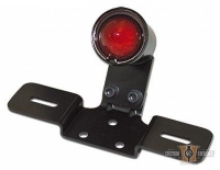 LED Taillight OLD SCHOOL TYPE3, black, red lens, with license plate bracket
