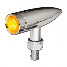 LED Turn Indicator MONO BULLET clear lens, chromed metal housing