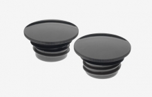 BLK S/S GAS CAP SET  DOMED CAP RUND