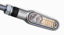 Daytona D-Light Turn Signal front&rear, Satin, Clear Lens