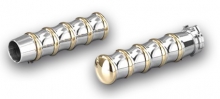 Kustom Tech Vintage Grips for External Throttle in polished Alu. and brass