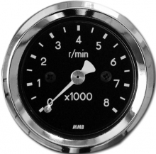 MMB TACHO CHR/BLK.FACE/WHT.INDIK/YEL.LED