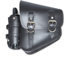 Solo side bag w/bottle BLK Fits Softails and rigids