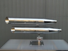 MCJ verstellbare Auspuff-Endschalldämpfer Royal Chrom Fat Boy FLSTF ab 2017 mit Tüv