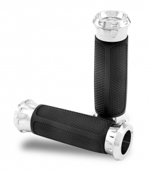 PM Overdrive Handle Grip Set, Hd Dual Cable Set, Chrome