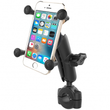 RAM Torque 3/4" - 1" Diameter Handlebar/Rail Base With 1" Ball, Medium Arm And X-Grip For Phones