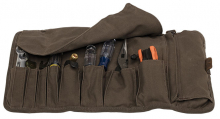Tool Roll, Voyager Luggage, Made Of Wet Waxed UV-Treated Cotton, Leather Securing Straps