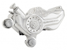 Brake Caliper, Front Right, Chrome, Dyna 00-17, Softail 00-14 (Without FSXTS), XL 00-13, XLH 00-13, FLH 00-07 (With 11,5" Disc), Vrod 02-05 (Without VRSCR)