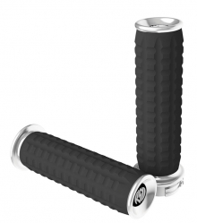 Grips, Billet, Traction, Chrome, 08-19 Throttle By Wire Models