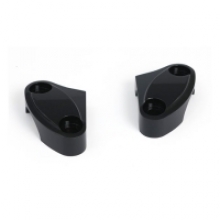 Alu Lenker-Klemmen SCALLOPED in schwarz für Harley-Davidson 1" (25.4mm) Lenker