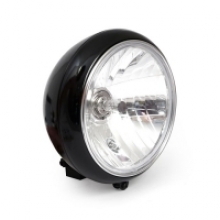 Schwarzer 7" Scheinwerfer mit Klarglas-PRISMIC REFLECTOR für Harley-Davidson FL Softail Modelle 86-17 mit ECE