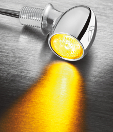 Atto Turn Signal, Clear Lens, Chrome