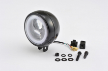 Capsule120, 4 1/2" LED Headlight, Black, Bottom Mount