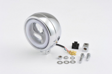 Capsule120, 4 1/2" LED Headlight, Chrome, Bottom Mount