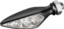 Rhombus S Extreme Turn Signal FL/RR, Clear Lens, Black