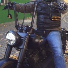 Fehling Schmaler Ape-Hanger, 50cm hoch, schwarz,1-1/4", 31.75mm für z.B.Harley Davidson 1-1/4" Riser