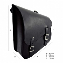 Schwingentasche,Swingarmbag,schwarzes Leder,links, Softail bis 2017