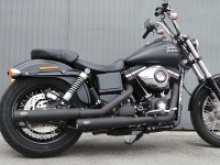 MCJ verstellbare Auspuff-Endschalldämpfer Royal Black Dyna und Streetbob FXDB 2006-2016 mit Tüv