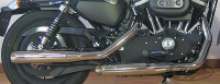 MCJ verstellbare Auspuff-Endschalldämpfer Royal Chrom  Sportster ab 2017 mit Tüv