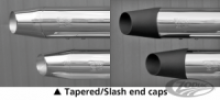 MCJ Tapered Slash Endkappen, verchromt für Royal Auspuff-Endschalldämpfer