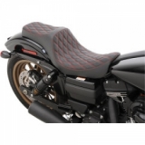 SEAT PREDATOR III DOUBLE DIAMOND BLACK/RED 06-17 FXD/ FXDWG, 12-16 FLD