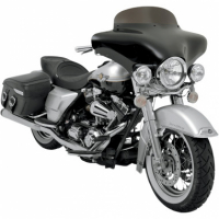 STANDARD WINDSHIELD 5" SOLID BLACK MEMPHIS SHADES BATWINGS