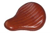 16" DARK BROWN LEATHER SOLO SEAT LIGHT BROWN / NO MOUNTING HARDWARE
