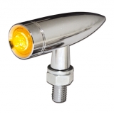 LED Turn Indicator MONO BULLET clear lens, chromed metal housing