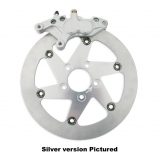 Silver 4-piston front brake caliper kit with Aeronal (6 floaters) brake rotor by Beringer, XL 84-99