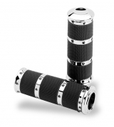 PM HANDLE GRIP SET-XL RUBBER 2K8 chrome