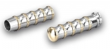 Kustom Tech Vintage Grips for External Throttle in polished Alu. and brass