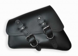 04-19 Sportster Black Leather Saddle Bag with Wide Strap an