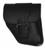 Dyna Black Leather Solo Saddle Bag with Wide Strap