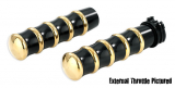 Kustom Tech Vintage Grips for Internal Throttle in Black Alu. and polish brass