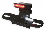 LED Taillight Move Type 2 Adjustable With License Plate Bracket, Black Metal Housing, Smoke Lens