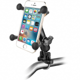 RAM Handlebar Rail Mount With Zinc Coated U-Bolt Base And Universal X-Grip Cell/Iphone Cradle