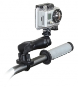 RAM Handlebar Rail Mount, Zinc Coated U-Bolt & 1" Diameter Ball With Custom Gopro Hero Adapter