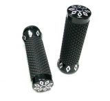 Argyle Gloss Black Raw Cut Grip Set ,All Models With Single or Double Throttle Cable 73-16 Except TBW 08-17