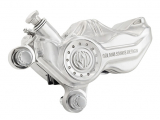 Brake Caliper, Front Left, Chrome, Dyna 00-17, Softail 00-14 (Without FSXTS), XL 00-13, XLH 00-13, FLH 00-07 (With 11,5" Disc), Vrod 02-05 (Without VRSCR)