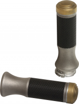 Grips Set, Oldstyle, Brass Cap, Sandblasted, All 74-19 (Without TBW)