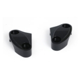 Alu Lenker-Klemmen SCALLOPED in schwarz für Harley-Davidson 1" (25.4mm) Lenker