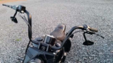 Ape Hanger Handlebar, 1 1/4", Black, 3-Hole